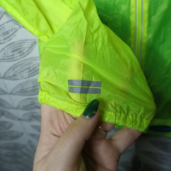 Brooks Windbreaker Running Jacket Rip Stop Neon green blue - Picture 7 of 11